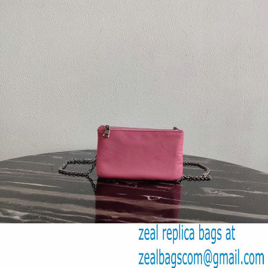 Prada Padded Nylon Mini Bag with Chain Strap 1BP044 Pink 2020