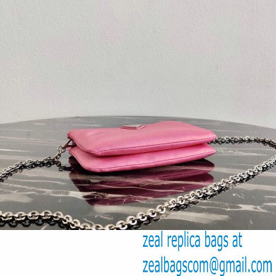 Prada Padded Nylon Mini Bag with Chain Strap 1BP044 Pink 2020