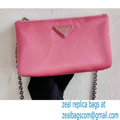 Prada Padded Nylon Mini Bag with Chain Strap 1BP044 Pink 2020