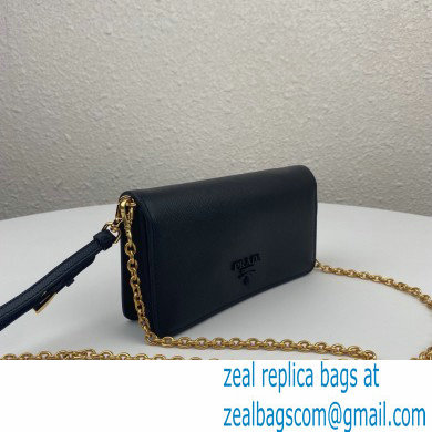 Prada Saffiano Leather Mini Bag with Chain Strap 1DH029 Black 2020