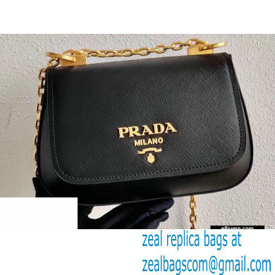 Prada Saffiano Leather Shoulder Bag 1BD275 Black 2020 - Click Image to Close