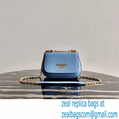 Prada Saffiano Leather Shoulder Bag 1BD275 Sky Blue 2020