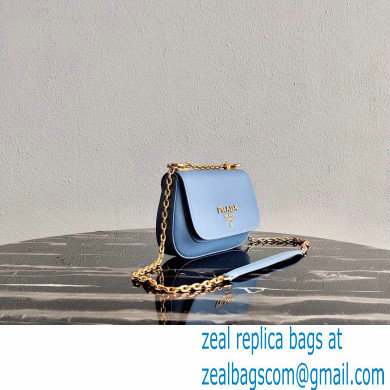 Prada Saffiano Leather Shoulder Bag 1BD275 Sky Blue 2020