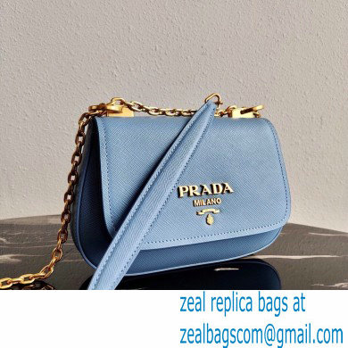 Prada Saffiano Leather Shoulder Bag 1BD275 Sky Blue 2020