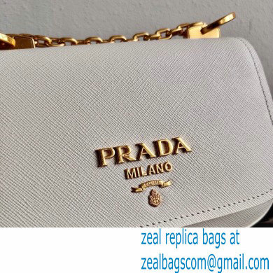 Prada Saffiano Leather Shoulder Bag 1BD275 White 2020