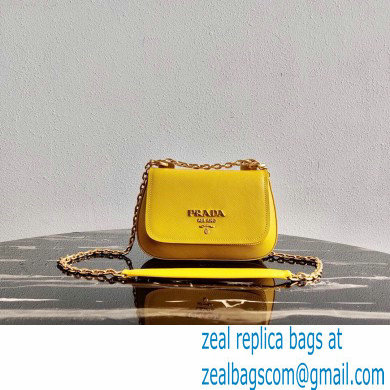 Prada Saffiano Leather Shoulder Bag 1BD275 Yellow 2020 - Click Image to Close