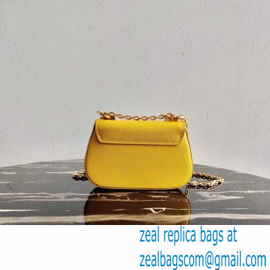 Prada Saffiano Leather Shoulder Bag 1BD275 Yellow 2020 - Click Image to Close