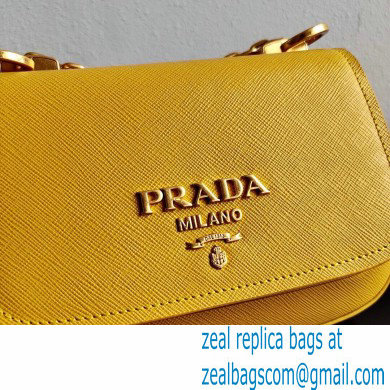 Prada Saffiano Leather Shoulder Bag 1BD275 Yellow 2020