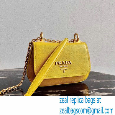 Prada Saffiano Leather Shoulder Bag 1BD275 Yellow 2020