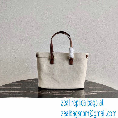 Prada Small Linen Blend and Leather Tote Bag 1BG356 2020 - Click Image to Close