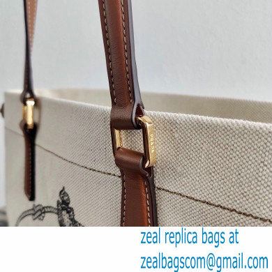 Prada Small Linen Blend and Leather Tote Bag 1BG356 2020 - Click Image to Close