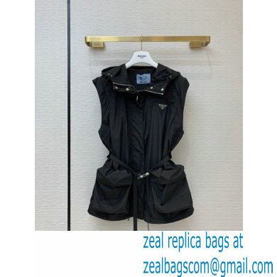 Prada windbreaker with Hoodie Black 2020