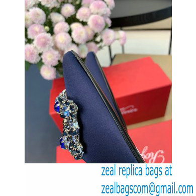 Roger Vivier Heel 6.5cm Flower Strass Buckle Pumps in Satin Dark Blue