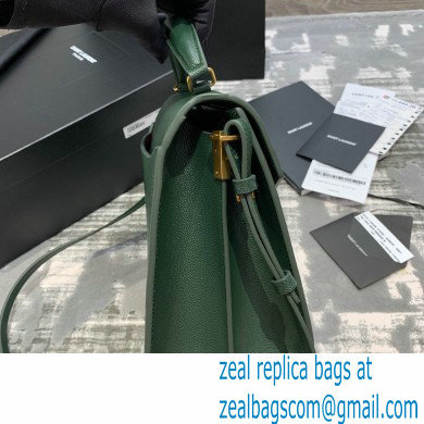 Saint Laurent Cassandra Top Handle Medium Bag in Grained Leather 578000 green 2020