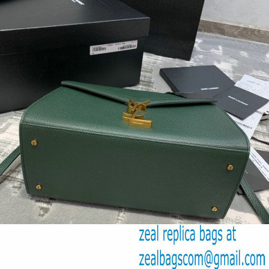 Saint Laurent Cassandra Top Handle Medium Bag in Grained Leather 578000 green 2020