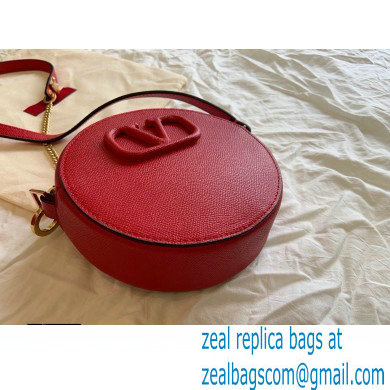 Valentino Round VSLING Leather Bag Red 2020