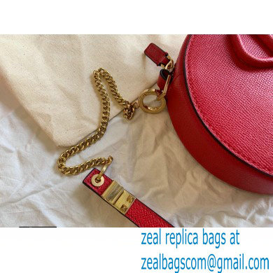 Valentino Round VSLING Leather Bag Red 2020