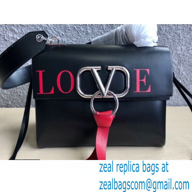 Valentino Small Love VRing Shoulder Bag Black 2020 - Click Image to Close