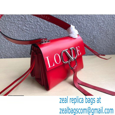 Valentino Small Love VRing Shoulder Bag Red 2020 - Click Image to Close