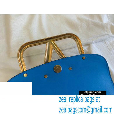 Valentino Supervee Calfskin Crossbody Large Bag Neon Blue/Gold 2020