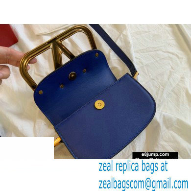 Valentino Supervee Calfskin Crossbody Small Bag Royal Blue/Gold 2020