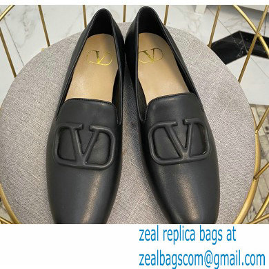 Valentino Vlogo Loafers Calfskin Black 2020 - Click Image to Close