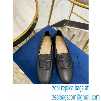 Valentino Vlogo Loafers Calfskin Black 2020 - Click Image to Close