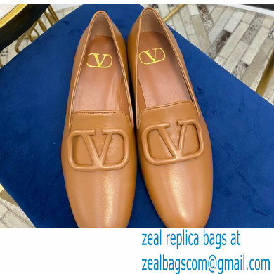 Valentino Vlogo Loafers Calfskin Brown 2020 - Click Image to Close