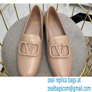 Valentino Vlogo Loafers Calfskin Nude 2020 - Click Image to Close