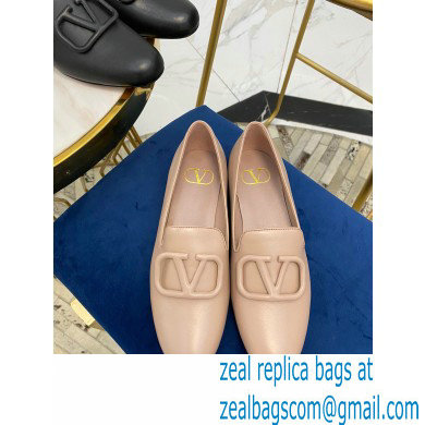 Valentino Vlogo Loafers Calfskin Nude 2020 - Click Image to Close
