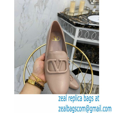 Valentino Vlogo Loafers Calfskin Nude 2020 - Click Image to Close