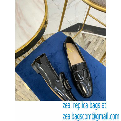 Valentino Vlogo Loafers Patent Black 2020 - Click Image to Close
