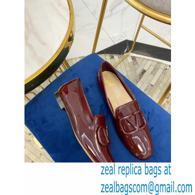 Valentino Vlogo Loafers Patent Burgundy 2020 - Click Image to Close