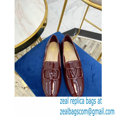 Valentino Vlogo Loafers Patent Burgundy 2020 - Click Image to Close