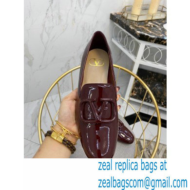 Valentino Vlogo Loafers Patent Burgundy 2020 - Click Image to Close