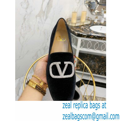 Valentino Vlogo Loafers Velvet Black 2020 - Click Image to Close