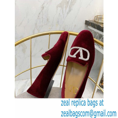 Valentino Vlogo Loafers Velvet Burgundy 2020