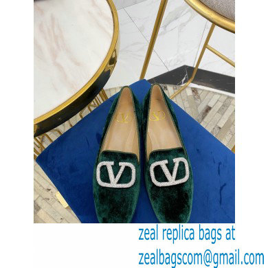 Valentino Vlogo Loafers Velvet Green 2020 - Click Image to Close