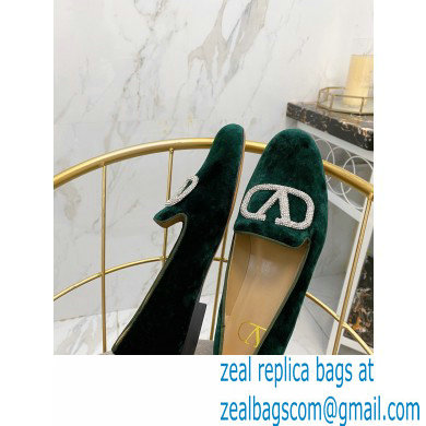 Valentino Vlogo Loafers Velvet Green 2020 - Click Image to Close