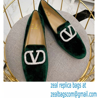 Valentino Vlogo Loafers Velvet Green 2020