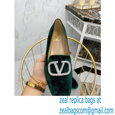 Valentino Vlogo Loafers Velvet Green 2020 - Click Image to Close