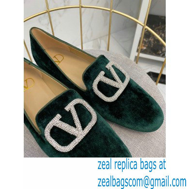 Valentino Vlogo Loafers Velvet Green 2020