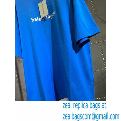 balenciaga blue logo printed T-shirt 2020