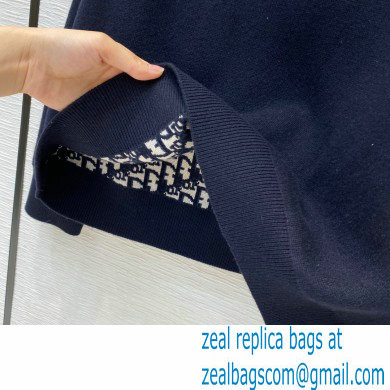 dior Blue Dior Oblique Cashmere Reversible Sweater 2020