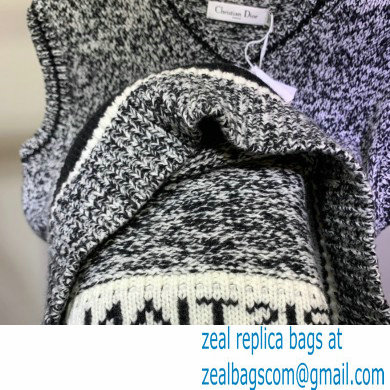 dior Blue and Gray Cashmere and Wool V-Neck Sleeveless Sweater 2020 - Click Image to Close