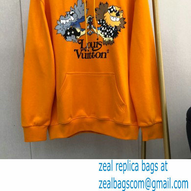 louis vuitton lions and birds sweatshirt orange 2020