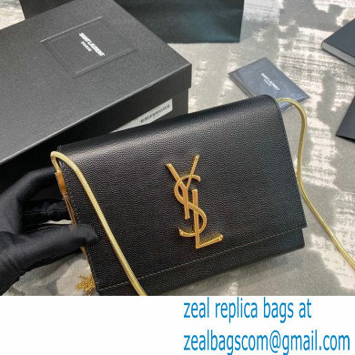 saint laurent Kate BOX BAG in caviar leather 593122 BLACK/GOLD