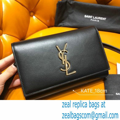 saint laurent Kate belt bag in smooth leather 534395 black/gold