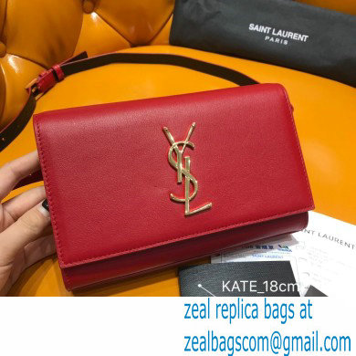 saint laurent Kate belt bag in smooth leather 534395 red/gold - Click Image to Close