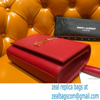 saint laurent Kate belt bag in smooth leather 534395 red/gold
